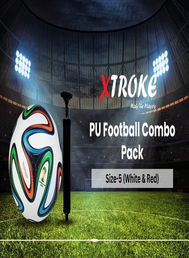 اكستروك كرة قدم XTROKE PVC مع مضخة - كرة متينة ومقاومة للعوامل الجوية ومناسبة للعب على جميع الأسطح (مقاس 05) - Image 2