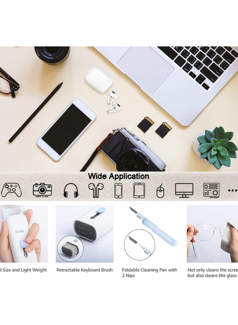 ادوات تنظيف 7 في 1 متعددة الوظائف للكيبورد وشاشة اللاب توب وسماعات الاذن، فرشاة وقلم واداة فك المفاتيح لتنظيف الكمبيوتر والشاشة وسماعات الرأس وسماعات ايربودز وماك بوك وايباد وايفون وايبود (ازرق) - Image 4