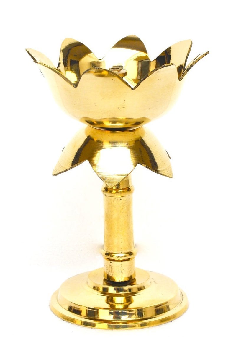 Pure Brass Kamal Deepak Elegant Design Sparkle Your Pooja Room with This Beautiful Lotus Shaped Oil Lamp