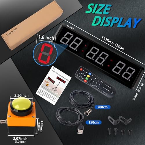 SMAHEAT Fitness Timer with Stopwatch Button, Suitable for School/exam/Home Exercise/Gym/Gym SMAHEAT Electronic Fitness Timer (1.8-inch Data PC synchronous Transmission Model) - Image 3