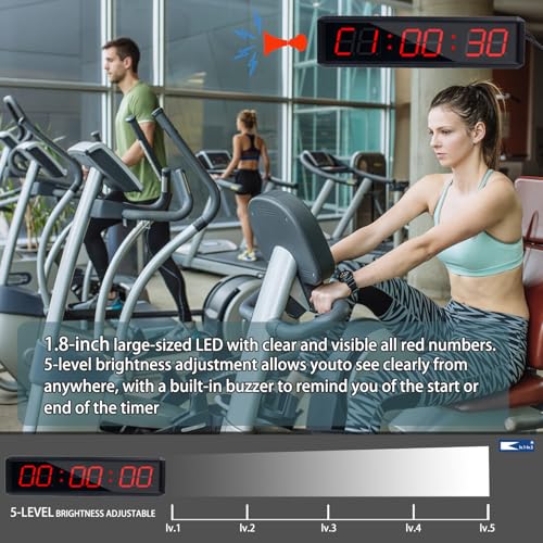 SMAHEAT Fitness Timer with Stopwatch Button, Suitable for School/exam/Home Exercise/Gym/Gym SMAHEAT Electronic Fitness Timer (1.8-inch Data PC synchronous Transmission Model) - Image 5