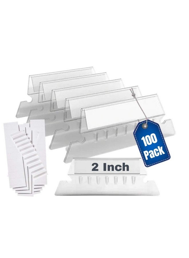 1InTheOffice Plastic Clear Tabs And Inserts 2" X 5/8" 100/Pack (2") - Image 1
