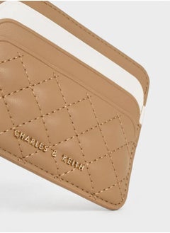 Charles & Keith حامل بطاقات مبطن متعدد الفتحات - رملي  - Image 4