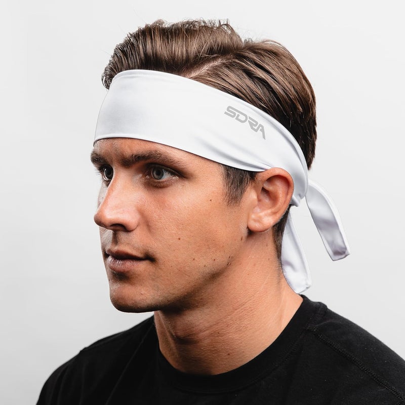 Suddora Tie Headband, Unisex Fabric Sweatband, Moisture Wicking Performance Blend Fabric, Head Tie for Karate, Running, Cycling, Tennis, Cosplay for Ninja Halloween, One Size Fits All - Image 2