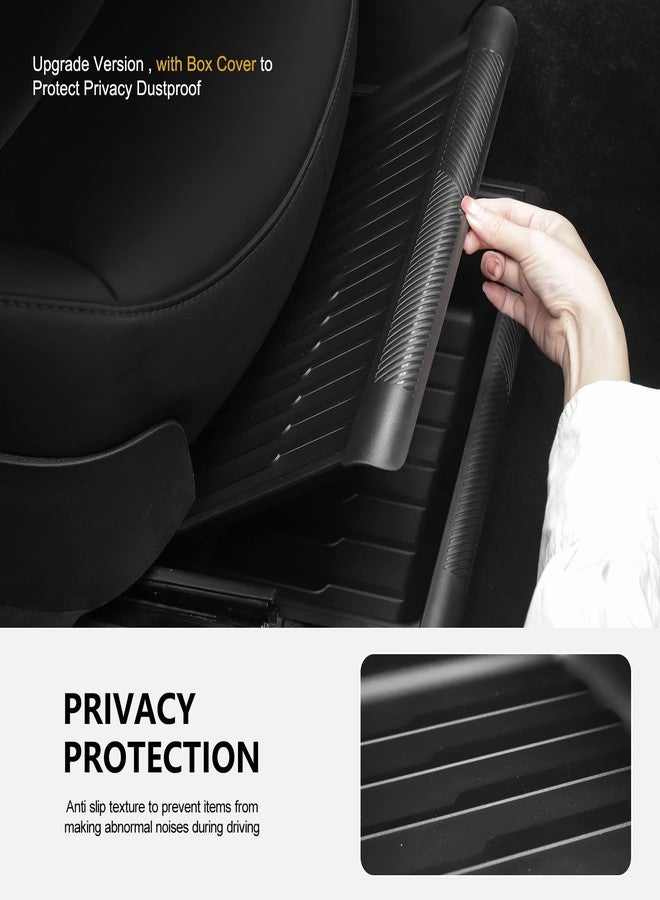 KUNIST 2PCS Under Seat Storage Box for Tesla Model Y 2024, TPE Storage Tray Box with Lid for Model Y 2020-2025 (2025-2026 New Model Y Juniper Can only be installed on rear of front seats (under) - Image 5