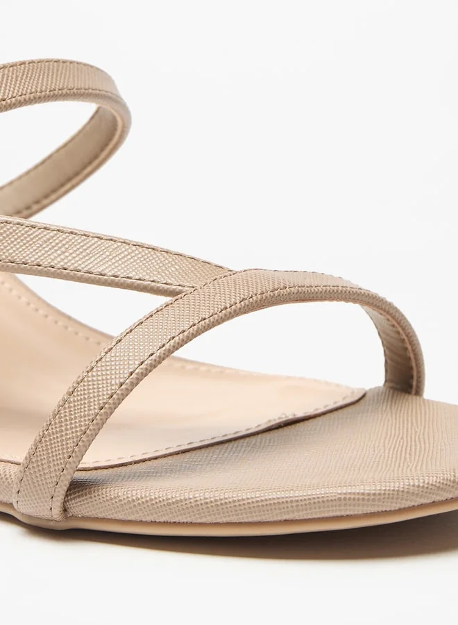 Flora Bella By Shoexpress Solid Slip-On Strap Sandals with Block Heels
