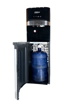 SUPER CLASSIC Water dispenser from Super Classic in black and silver color, featuring an elegant design and high quality. It has a bottom-loading system with an automatic ice maker and operates at 100 watts- SPXWD-40  - Image 4