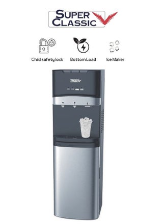 Water dispenser from Super Classic in black and silver color, featuring an elegant design and high quality. It has a bottom-loading system with an automatic ice maker and operates at 100 watts- SPXWD-40 - pzsku/Z182CA265FF8B68A6CB32Z/45/_/1731493713/377ad23e-6ca1-4767-8785-cfa6167190dd