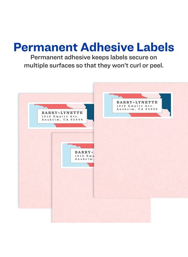 AVERY Avery Easy Peel Printable Address Labels with Sure Feed, 1" x 4", White, 500 Blank Mailing Labels (05261) - Image 2
