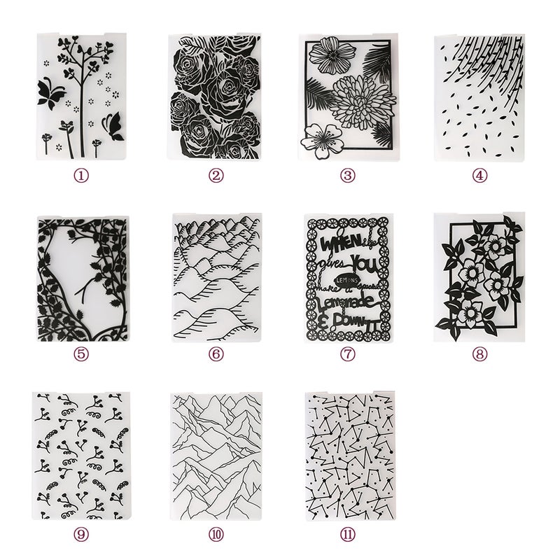 Template Textured Impressions Decorative Frame Embossing Folder Cake Biscuit Fondant Card Craft Making Wedding Decoration Style 9 - Image 3