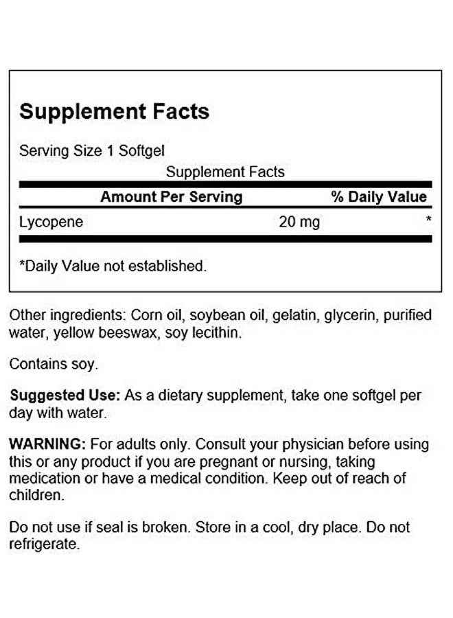 Swanson Lycopene - Natural Supplement Promoting Prostate Health, Heart Health, & Supports Blood Pressure Within The Normal Range - Mens Health Supplement - (60 Softgels) (2 Pack) - Image 2