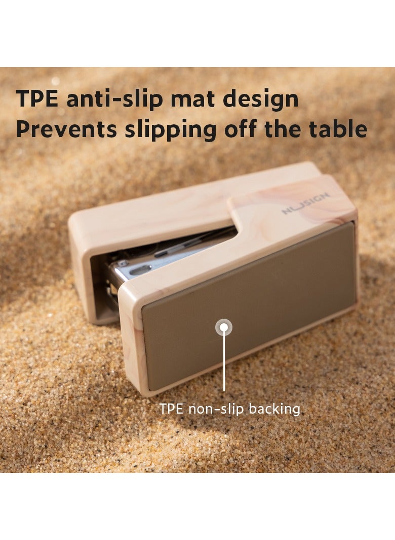 Deli Deli Nusign NS083C Mini Office Stapler, 12-Sheet Capacity, Steel Mechanism with ABS Shell & Anti-Slip Base, 40-Staple Load, Brown  - Image 4