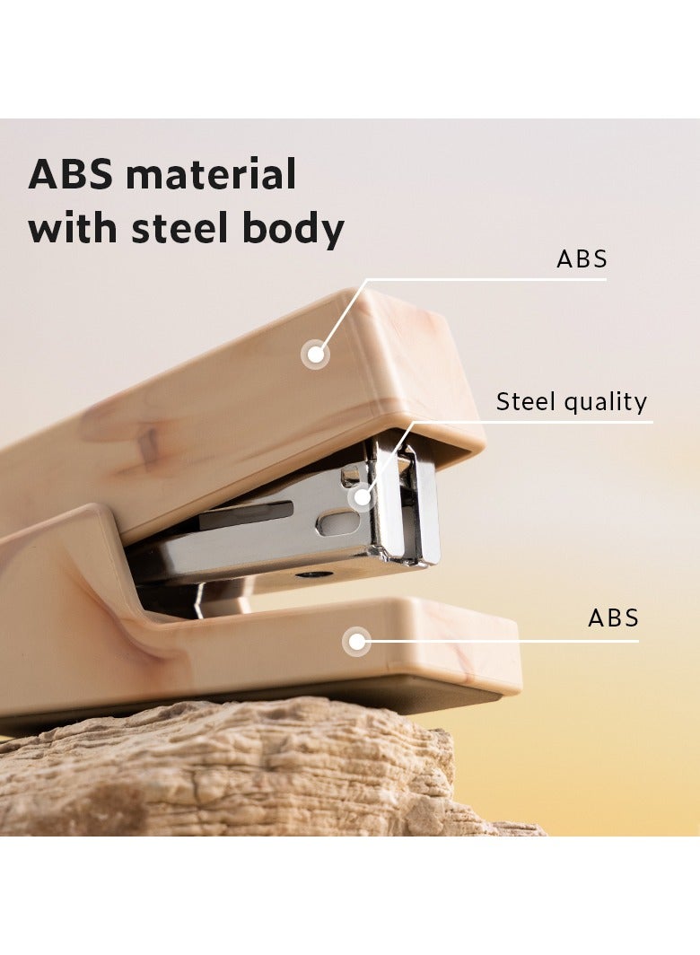 Deli Deli Nusign NS083C Mini Office Stapler, 12-Sheet Capacity, Steel Mechanism with ABS Shell & Anti-Slip Base, 40-Staple Load, Brown  - Image 5