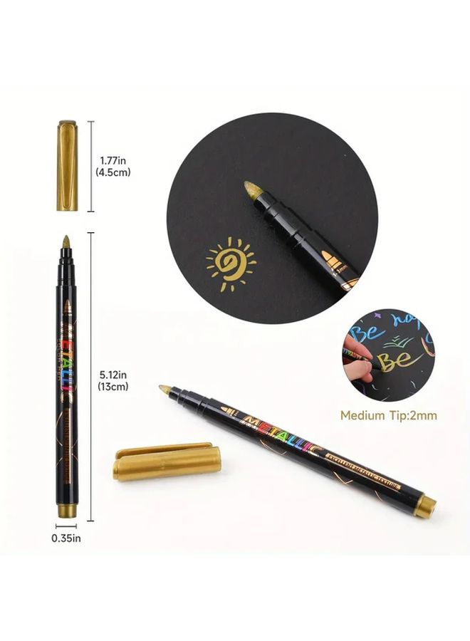 24 Colors Metallic Glitter Markers Quick Dry Vibrant Inks for Art Sketching DIY Crafts - Image 2