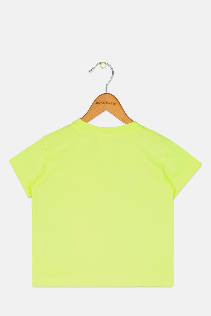 Champion Toddlers Girl Brand Logo Short Sleeve Outdoor T-Shirt, Lime Green - Image 2