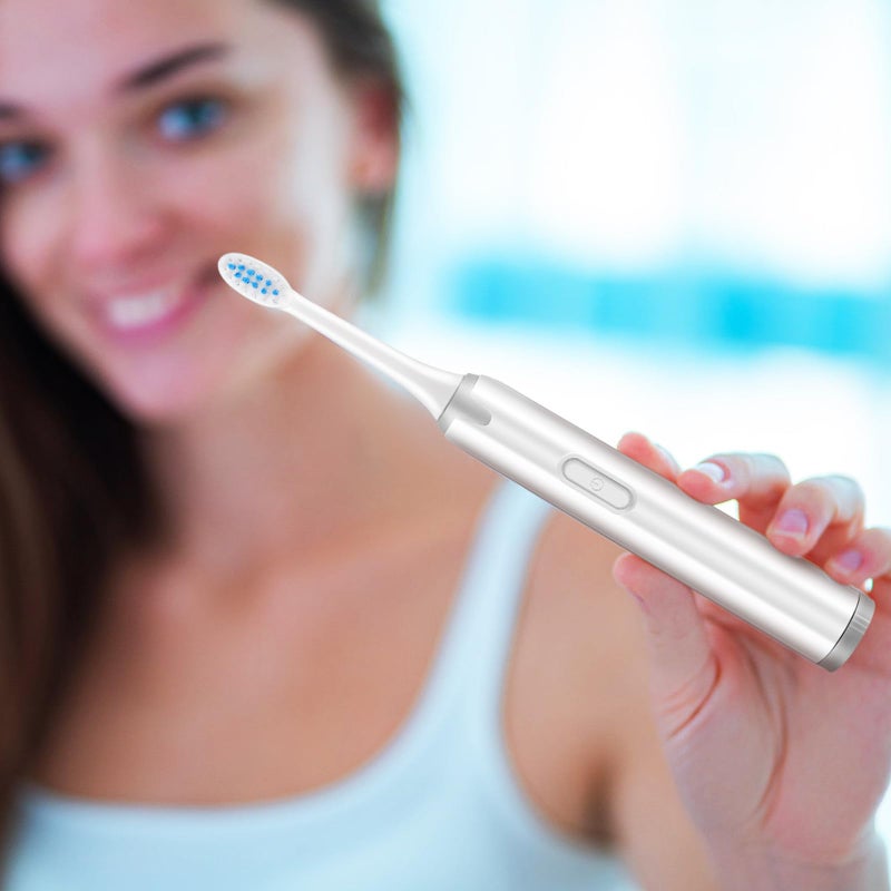 فرشاة أسنان كهربائية مقاومة للماء للكبار مع 5 رؤوس فرشاة ناعمة، تعمل بالاهتزاز فوق الصوتي وبطارية - Image 5