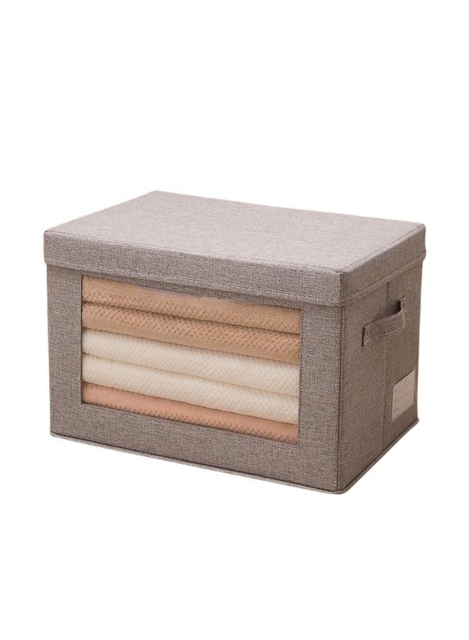 Cube Storage Baskets with Lids – Foldable Fabric Organizer Boxes with Cord Handles – Perfect for Closet, Bedroom, Nursery, Living Room, and Toy Storage-30×22×19 cm - Image 3