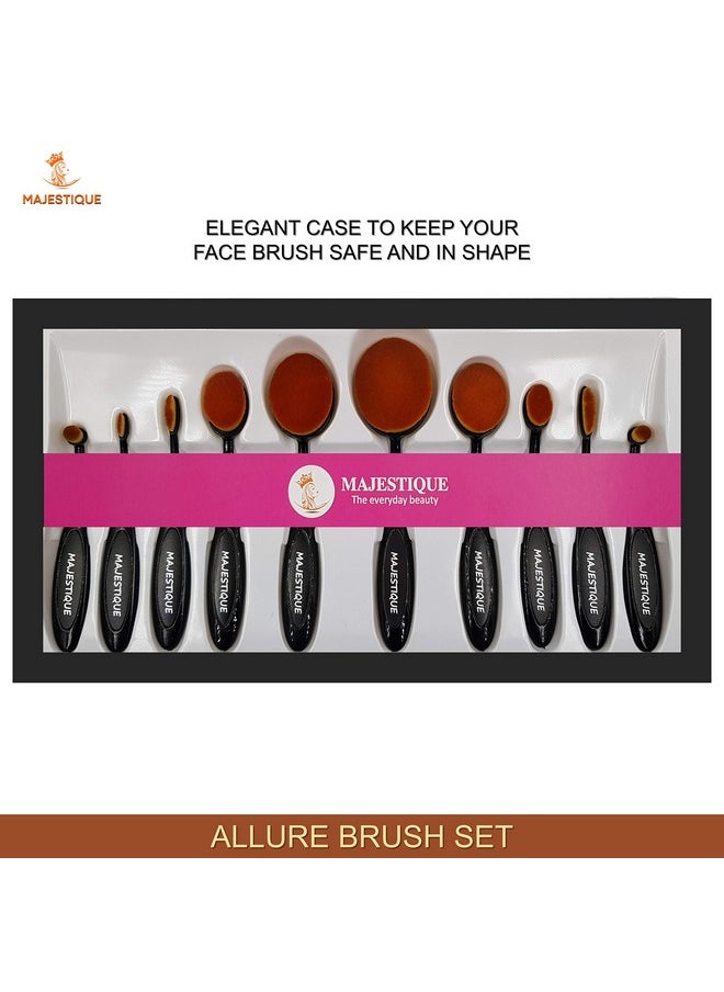 MAJESTIQUE MAJESTIQUE The Premium Box Set of Makeup Brushes a Rakhi From Is Attractive and Contains All 10 Essential for Your Daily Needs  - Image 5