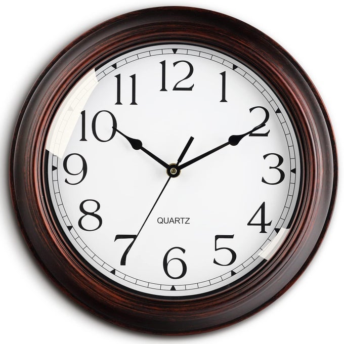 WALL CLOCKS BATTERY OPERATED SILENT NONTICKING WALL CLOCK 85 INCH SMALL VINTAGE RETRO RUSTIC STYLE DECORATIVE FOR KITCHEN LIVING ROOM HOME OFFICE BRONZE