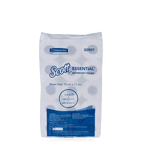 Scott® Toilet Tissue 30907-1 Ply Toilet Paper - 15 Toilet Rolls x 400 Toilet Tissue Sheets - Sheet Size 11 x 10 cm (6,000 total) (30907A) - Image 1