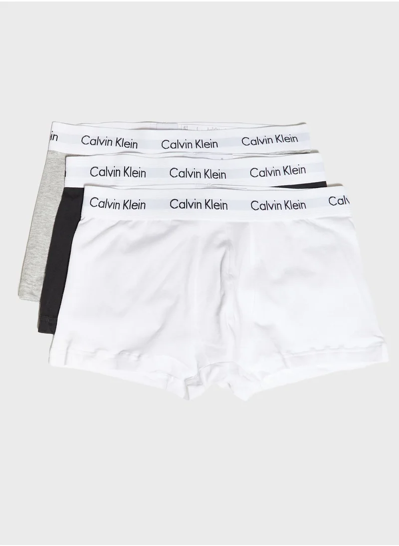 CALVIN KLEIN 3 Pack Logo Band Assorted Trunks