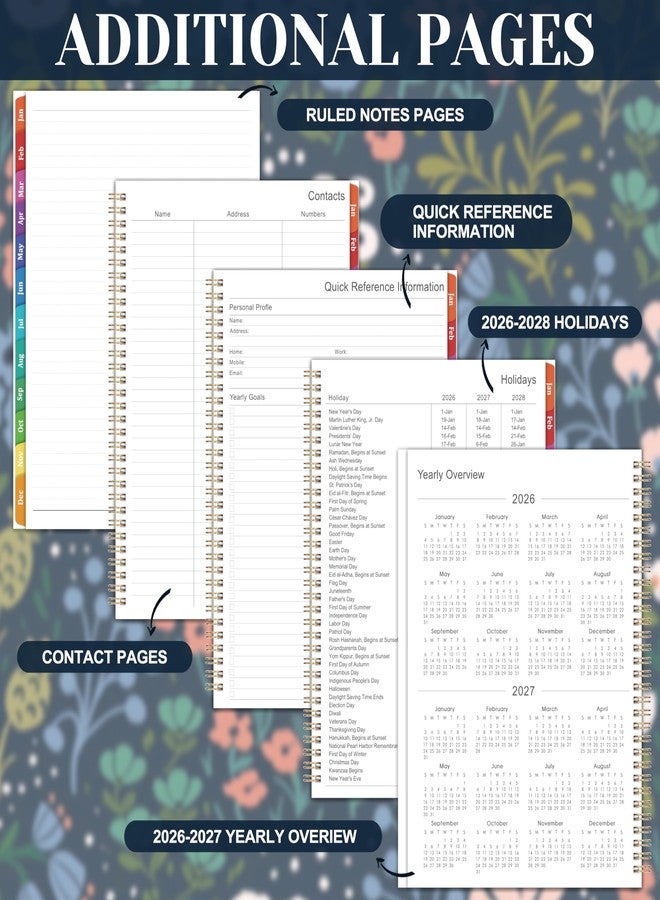 Journaltastic 2026 Planner - 2026 Planner Weekly and Monthly, 9” x 11”, Interchangeable Cover Planner with Colorful Tabs, Jan 2026 - Dec 2026, planner 2026 with Strong Twin-wire Binding, Inner Pocket, Premium Thick Paper - Waterproof - Image 5