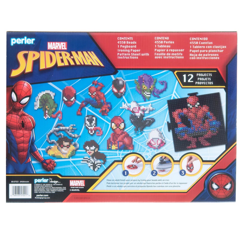 Perler مجموعة حبات بيرلر مارفل سبايدر مان الفاخرة، 12 نمط فريد مع لوحة دبابيس، متعددة الألوان 4453 قطعة - Image 2