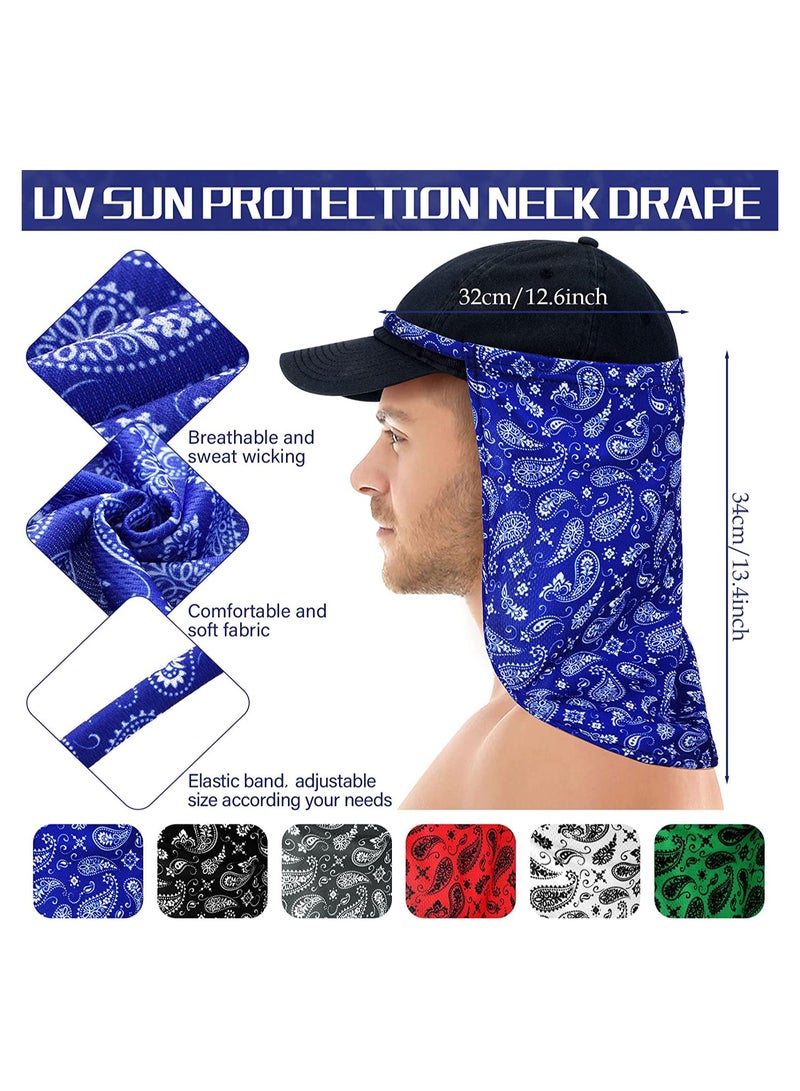 SYOSI 6 Pcs Sun Protection Neck Drape, UV Hat Drapes Face and Neck Cover UV Blocking Hat Drape Lightweight Neck Cover Comfortable Sun Shield Outdoor Activity Hat Drape for Women Men Fishing Outdoors - Image 2