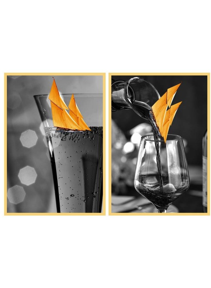 إيونتو مجموعة فنية جدارية فاخرة من الكريستال والبورسلين والزجاج (أ+ب) - لوحات زخرفية أنيقة لغرف المعيشة العصرية وغرف الطعام والمكاتب - Image 2