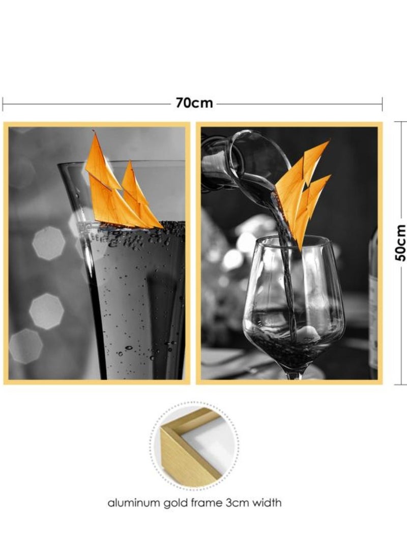 إيونتو مجموعة فنية جدارية فاخرة من الكريستال والبورسلين والزجاج (أ+ب) - لوحات زخرفية أنيقة لغرف المعيشة العصرية وغرف الطعام والمكاتب - Image 4