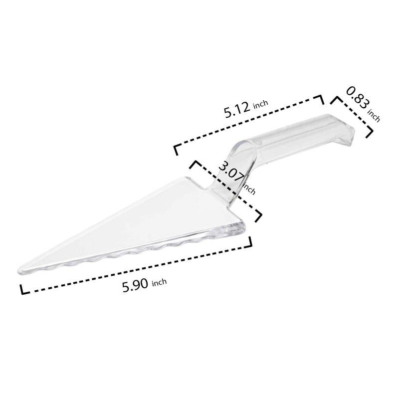 Party Essentials Heavy Duty Plastic Cake Server/ Pie Cutter/ Pastry Slicer/ Spatula for Serving Pizza, Clear, 1-Count - Image 3