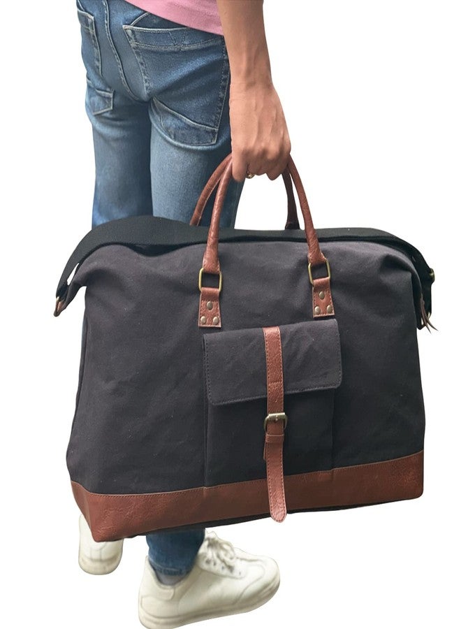 Mona B 30L Travel Duffle Bag for Men and Women with Adjustable Shoulder Strap - Black - Image 3