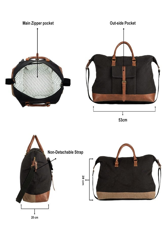 Mona B 30L Travel Duffle Bag for Men and Women with Adjustable Shoulder Strap - Black - Image 2