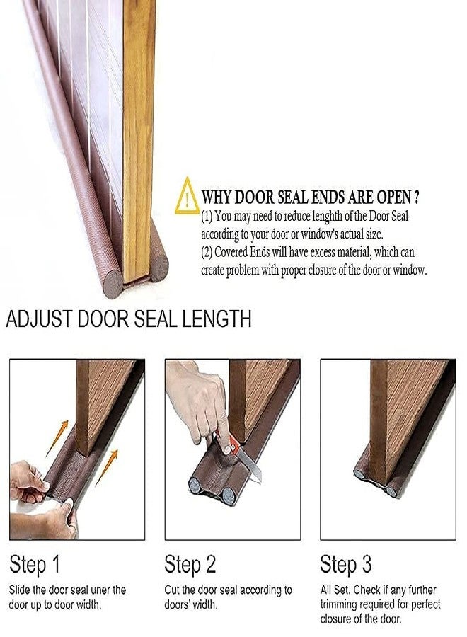 LEMBOSE PVC Door Guard (39 Inches, Pack of 5) Gap Filler for Door Bottom Seal Strip - Sound-Proof, Reduce Noise, Energy Saving Door Stopper for Reduce Door Dust, Door Guard for Home(Brown) - Image 2
