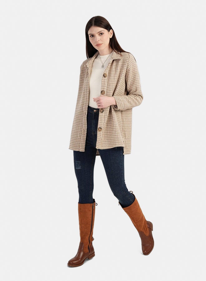 Clue Tweed Button Closure Shirt - Image 5