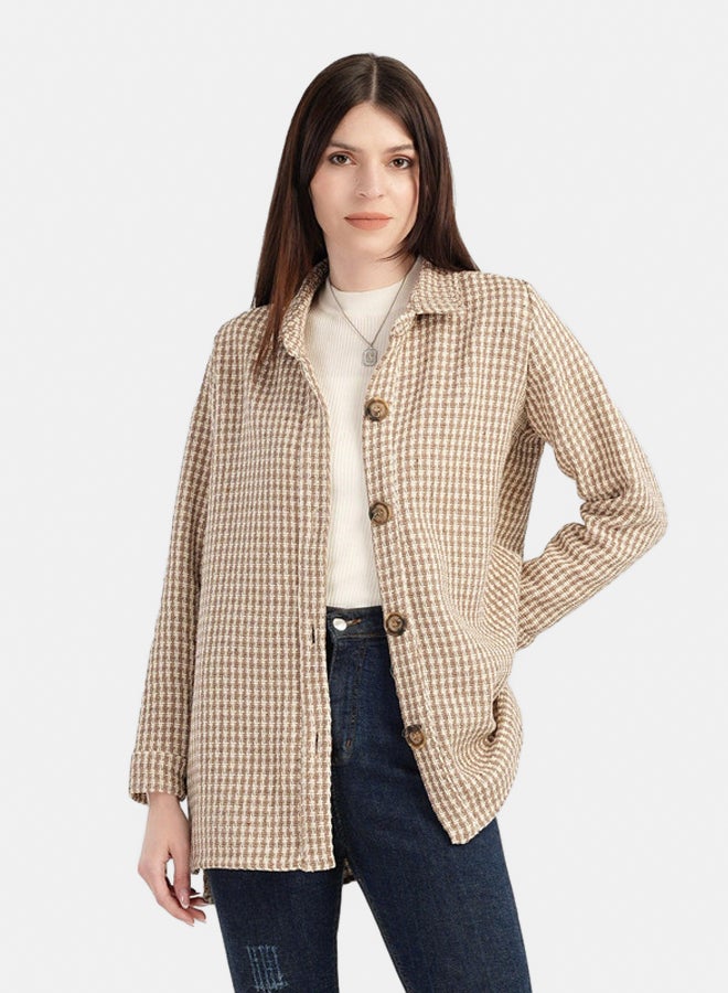 Clue Tweed Button Closure Shirt - Image 1