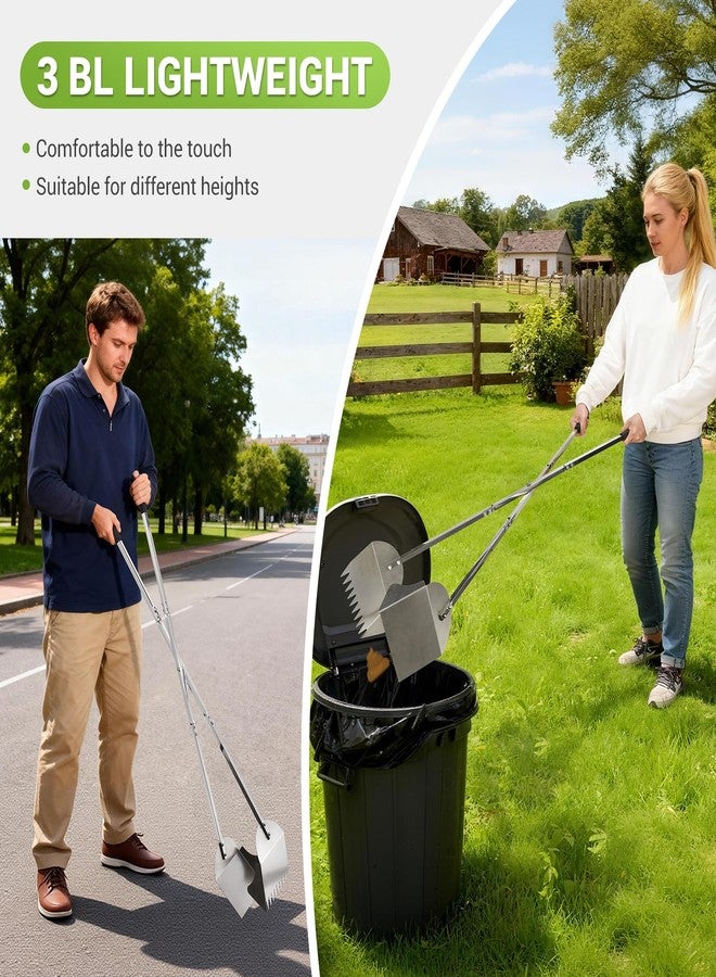 AugFir 48" Metal Pooper Scooper for Large Dogs, Heavy Duty Stainless Steel Dog Pooper Scooper Large Opening Long Handle for Pet Waste Removal, Grass, Dirt, Gravel,Yard, Indoor, Outdoor - Image 5
