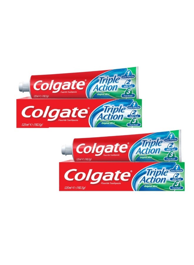 كولجيت معجون مفعول ثلاثي، 2×125مل