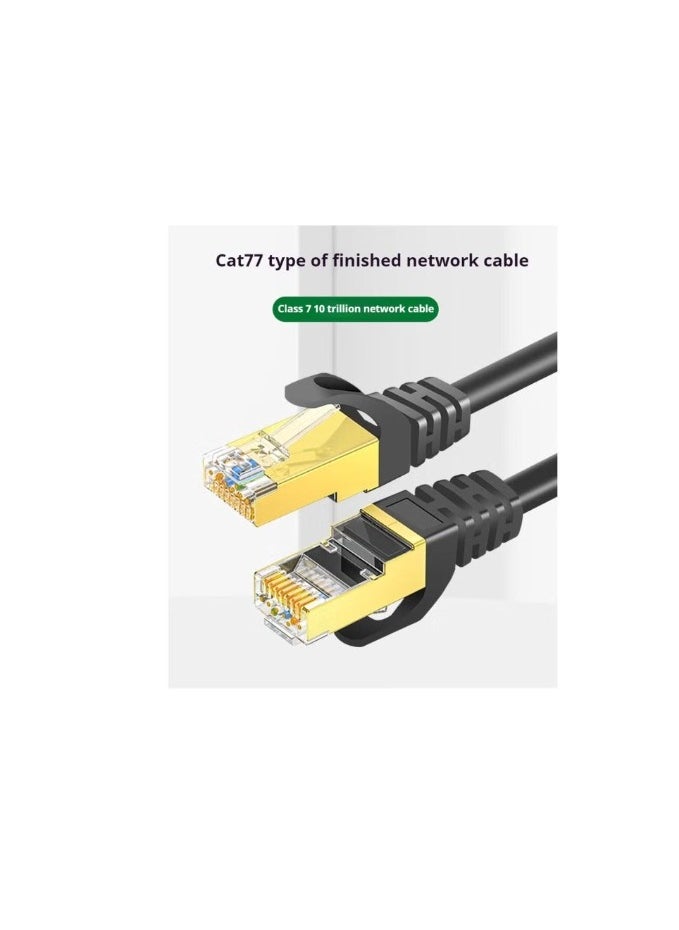 Generic 2M Cat 7 Ethernet cable, high-speed 10 Gigabit flat LAN cable, with RJ45 gold-plated connector, 10Gbps 600Mhz shielded Internet jumper, used for switches, routers, modems  - Image 1