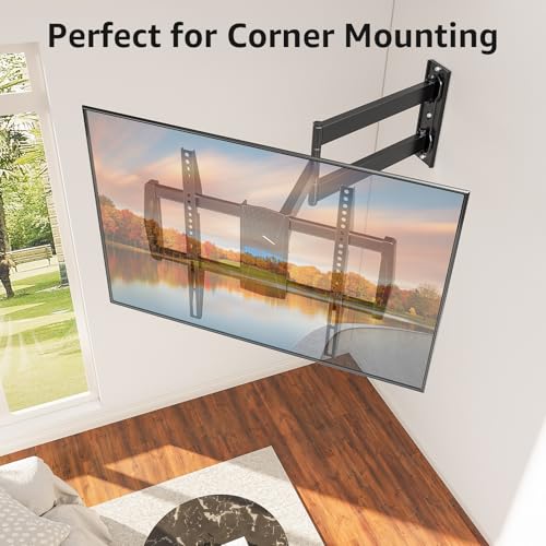 MOUNTUP Corner TV Wall Mount for Most 42-75 Inch TVs with 32” Long Extension, Long Arm TV Mount, Full Motion TVs Mount Swivel Articulating Mounts, MAX VESA 600x400mm, Holds up to 99 lbs MU0076 - Image 2