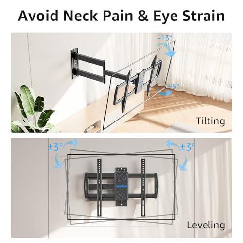 MOUNTUP Corner TV Wall Mount for Most 42-75 Inch TVs with 32” Long Extension, Long Arm TV Mount, Full Motion TVs Mount Swivel Articulating Mounts, MAX VESA 600x400mm, Holds up to 99 lbs MU0076 - Image 5