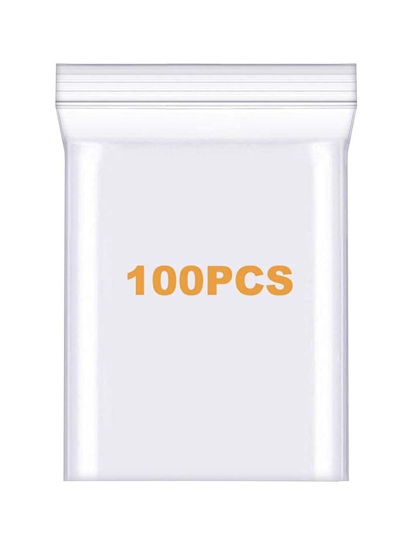 KASTWAVE 100 Count Quart Clear Reclosable Zip Plastic Poly Bags 9" X 12" with Heavy Duty Plastic Resealable Lock Seal Zipper Bags for Photo, Jewelry, Bakery, Treats, Party Favors  - Image 1