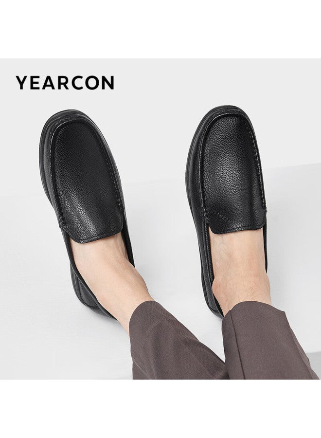 YEARCON Yierkang Men's Penny Loafers New Casual Soft Bottom Comfortable Middle-aged Dad Shoes 96384w Black 2 42 - Image 2
