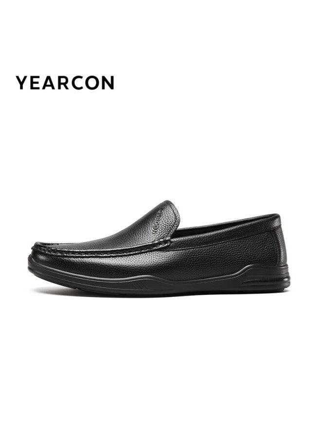 YEARCON Yierkang Men's Penny Loafers New Casual Soft Bottom Comfortable Middle-aged Dad Shoes 96384w Black 2 42 - Image 4
