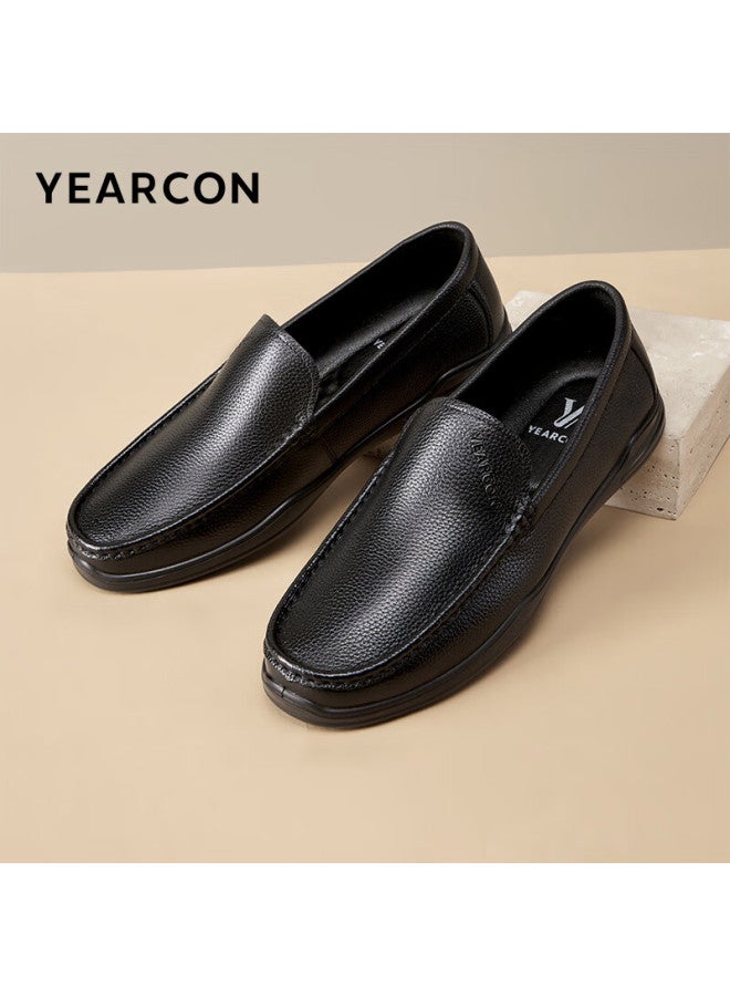 YEARCON Yierkang Men's Penny Loafers New Casual Soft Bottom Comfortable Middle-aged Dad Shoes 96384w Black 2 42 - Image 1