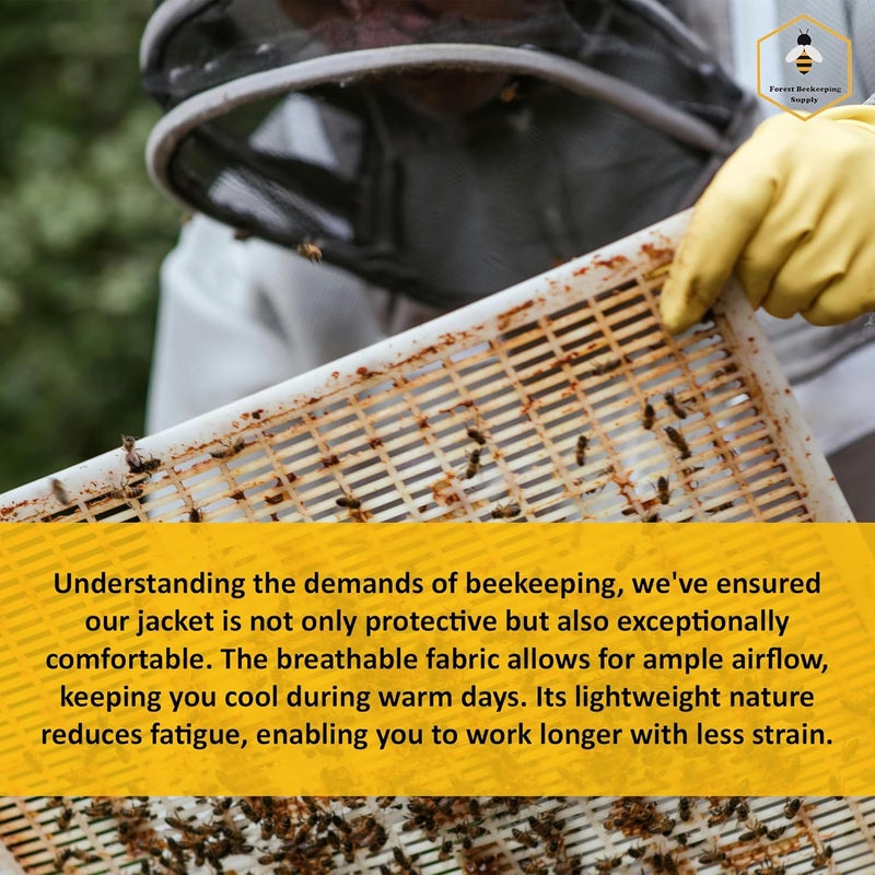 FOREST BEEKEEPING SUPPLY Beekeeping Jacket with Fencing Veil – Premium 100% Cotton Bee Jacket for Professional Beekeepers by (2XL) - Image 5