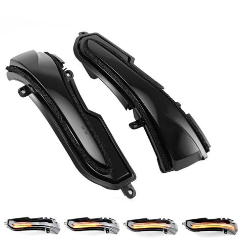 csslyzl Car Sequential Turn Signal Light Dynamic LED Side Mirror Marker Lamp Indicator Strip Assembly Pair Replacement For Infiniti Q30 Q50 Q50S Q60 Q70, Set of 2, Smoked Lens