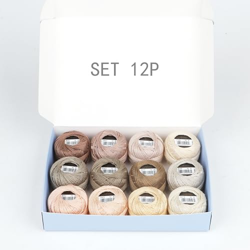 AMOHilos Size 8 Double Mercerized Egyptian Long Staple Cotton Pearl Thread 12 Gradient Colors per Box 5 Grams Ball Rainbow Color Embroidery Thread for Crochet Cross Stitch Hand Embroidery (12P) - Image 2