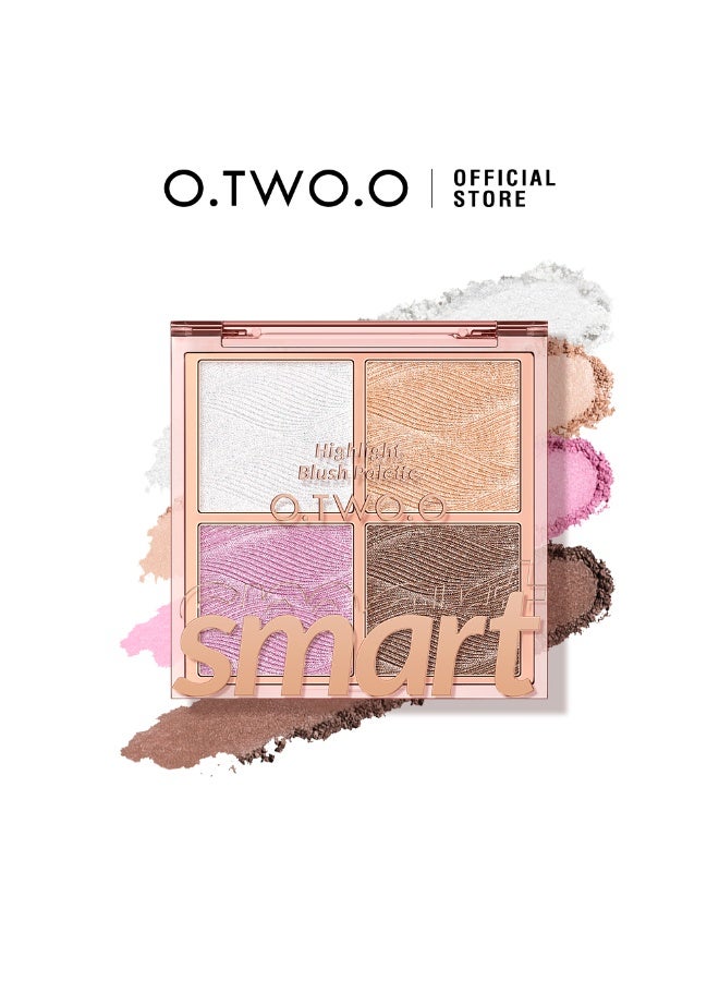 O.TWO.O O2O Smart Highlight Blush Palette, 11g, Moonlight Rose 01 - Image 1