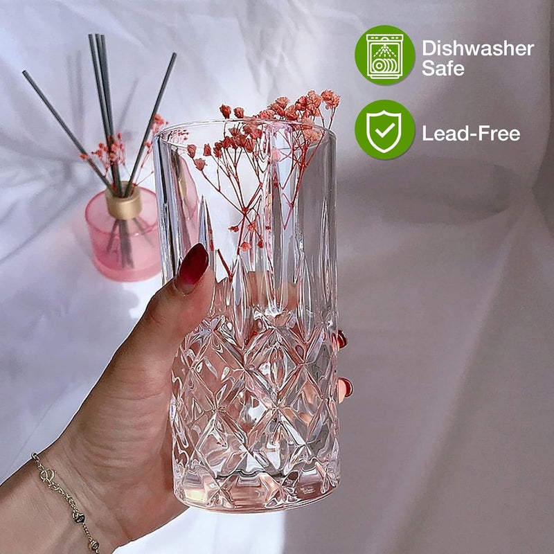 Qipecedm Drinking Glasses, 8 Piece Crystal Glass Cups, Mixed Glassware Set, 4 pcs Crystal Old Fashioned 11oz Highballs and 4 pcs 11oz Whiskey Glasses, Great for Cocktail, Whisky and other Beverages - Image 3